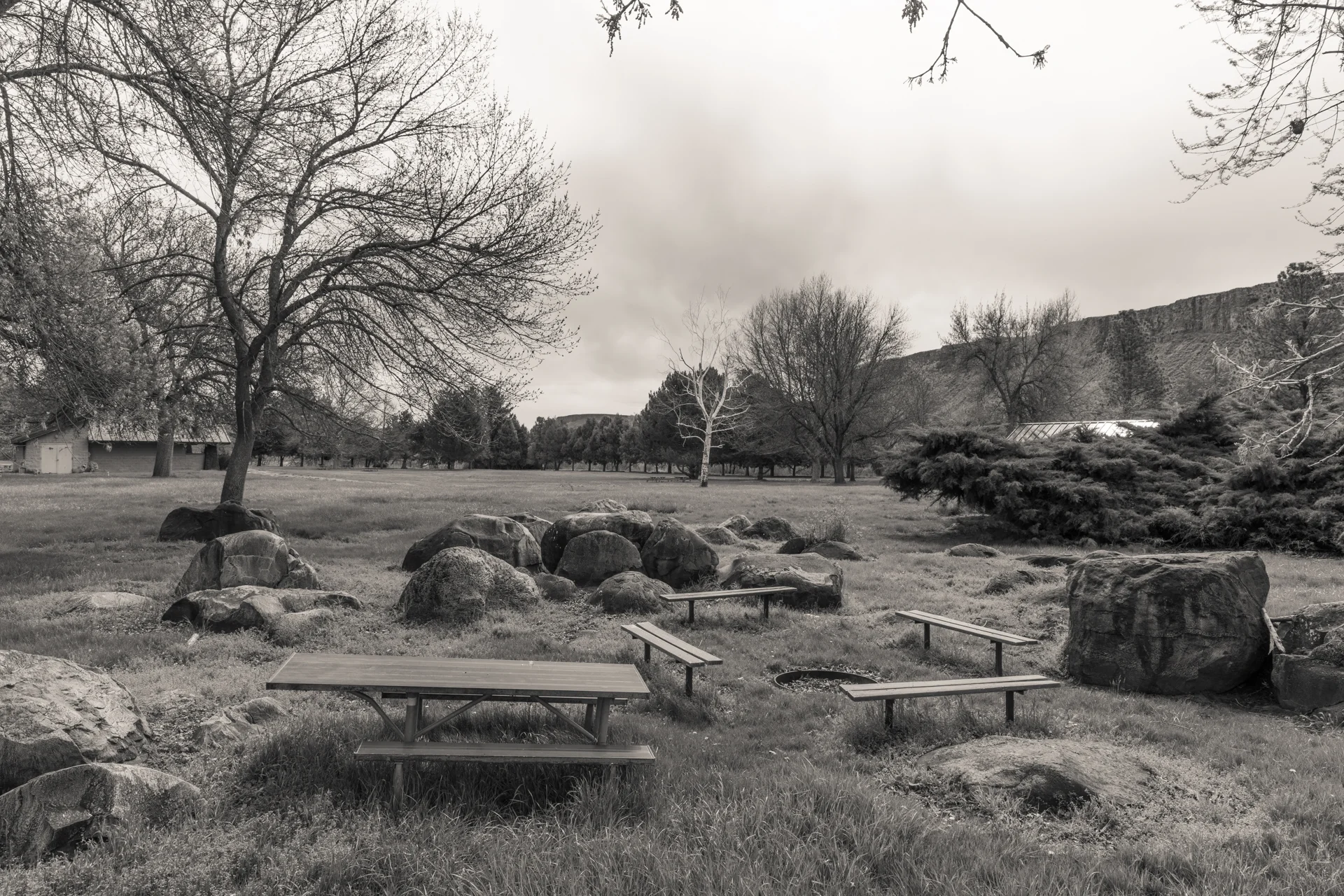 Picnic Area and Firepit, Niagara Springs State Park, Idaho 2019
