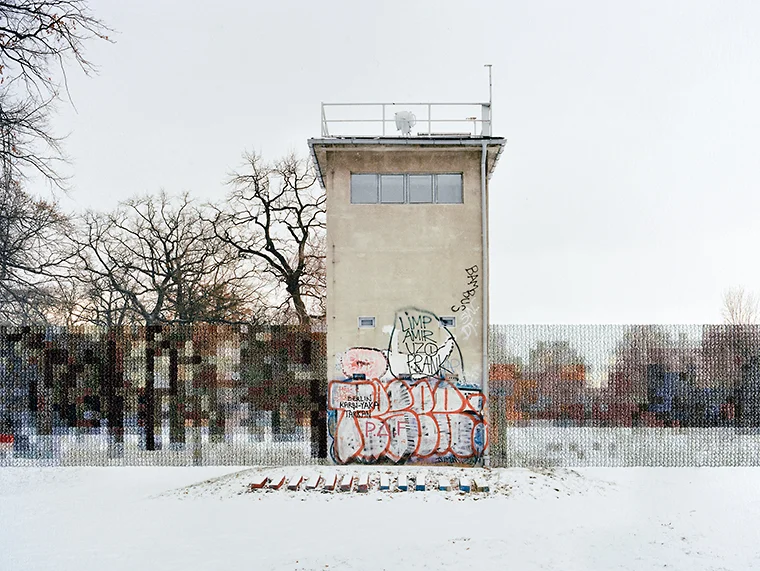  Former Guard Tower Off Puschkinallee, Hand Sewn Archival Ink Jet Print, 2013 