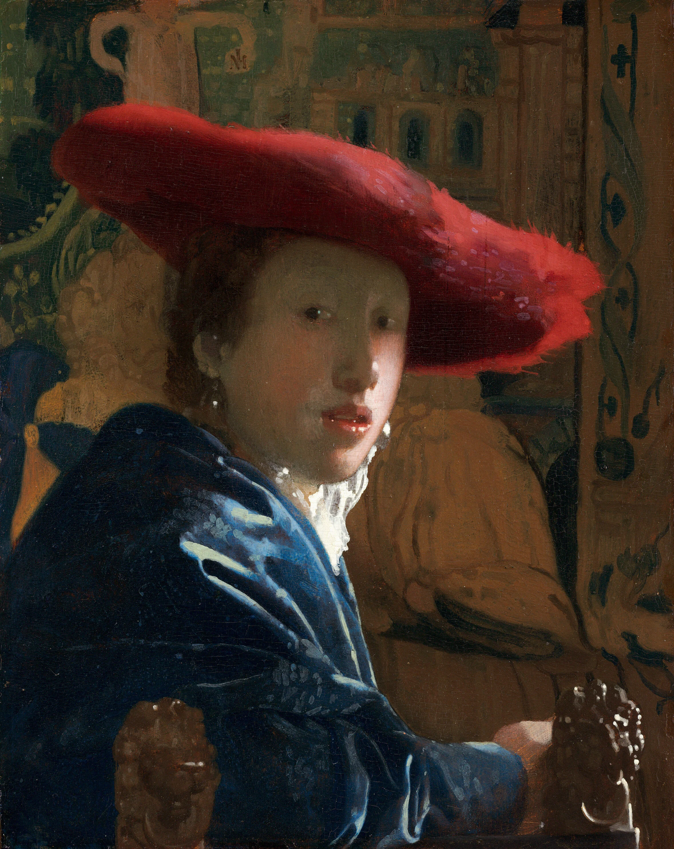  Johannes Vermeer,  Girl with the Red Hat  